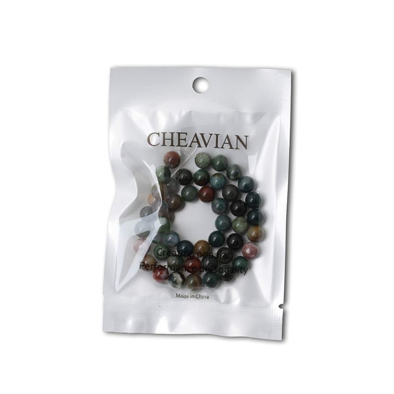 CHEAVIAN 45PCS 8mm Natural Indian Agate Gemstone Round Loose Beads for Jewelry Making DIY 1 Strand 15" - Image 5